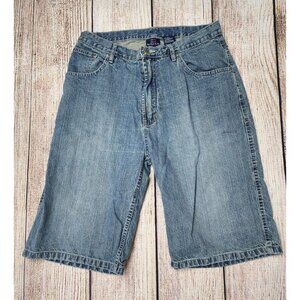 Vintage Bugle Boy Medium Wash Blue Jean Denim Dad Shorts Size 32 X 12 Skater